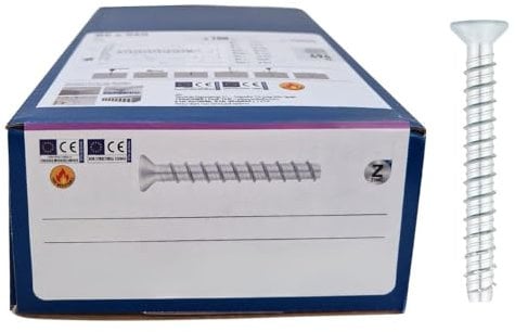 BATIFIX Betonschraube Schraubanker aus verzinktem Stahl Senkkopf TORX-Antrieb mit ETA Zulassung Option 1 für gerissenen und ungerissenen Beton (25, Ø5 x 40)