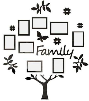 VILLCASE Autocollant Arbre Cadre Photo Sticker Mural Décoratif Pour Salon Chambre Intérieure