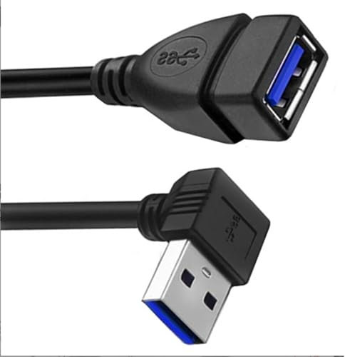 Cavo di prolunga USB 3.0 con angolo di 90 gradi, cavo USB 3, adattatore USB 3, 20 cm per una connessione flessibile e stabile