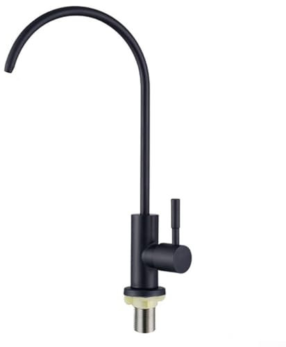 RichVibe Grifo de cocina con filtro de agua potable, de acero inoxidable 304, moderno grifo de filtro de agua para el hogar, grifo de ósmosis inversa (negro)