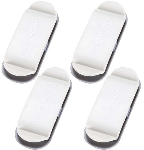 Organizador de cables para electrodomésticos, paquete de 4, blanco - Enrollador de cables, clips autoadhesivos para cables, acortador de cables, para electrodomésticos de cocina, freidoras de aire