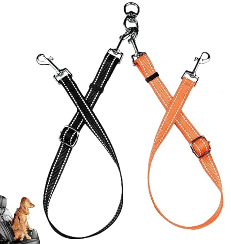 Doppelleine für 2 Hunde,58 cm bis 88 cm Verstellbares Leine Hund,Doppelte Hundeleine Kleine Hunde Leicht,Kein Gewirr Hundeleinen Verlängerung,360° Drehbare Schleppleine,Outdoor Wanderleine,Hausleine