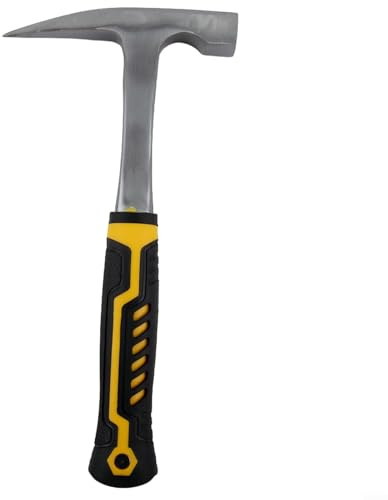 URPIZY Geologischer Hammer Mit Flachkopf Und Spitzkopf Aus 45 Stahl, Ergonomischer Gummigriff Für Bergbau Exploration Geologie Steinbearbeitung 28Cm, Geologenhammer, Geologischer Hammer(A)
