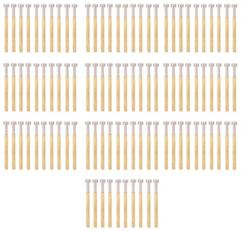 Telituny 100 Stück Flach Pogo Pin Connector, P156-G Federstege Pogo Pins 2,36mm Messing Federsonde, Flachkopf Federkontaktstift PCB-Teststifte, 34mm Länge, für Leiterplattenprüfung Kfz-Elektronik