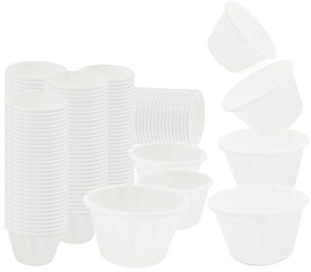 TB1 500PCS Wax Paper Medicine Pots 28ml – Small Disposable Cups for Pills, Resin, Paint, Sauces, Jello Shots – Leak-Resistant Waxed Portion Cups – Stackable, Hygienic & Multi-Use