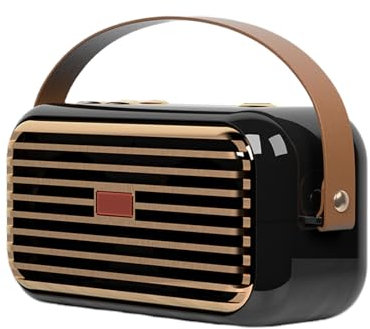 Enceinte rétro sans fil compacte – Lecteur audio de basses portable, appareil de lecture de musique pour fitness, salon, étude