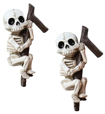 KAHDGSS Halloween Schädel Skulptur Pflanzer Hügel Harzgarten Dekoration Für Indoor Außenanlagen Display Artikel Aufbewahrung 2X Kein Werkzeug Hanging Schädel Pflanzer