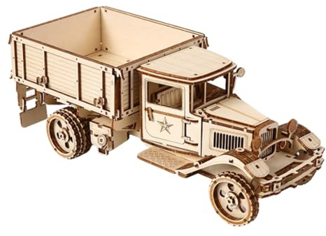 PizazzToy 3D Puzzle Holz LKW für Erwachsene, DIY Montage 3D Holzpuzzle Lastwagen Bastelset, Weihnachten 2025 Dekoration Modell (264 Teile)