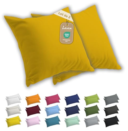 Lavea® 2er Set Kissenbezug 80x80 - Goldgelb
