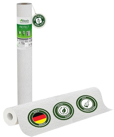 Veluxis Vliestapete PROTECT Putzoptik mit feiner Körnung – 10,05 m × 0,53 m | kratz- & stoßfest, rissüberbrückend, leicht zu reinigen, Made in Germany