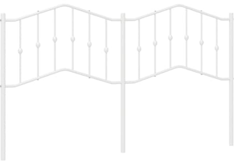 mtlskopl Metall Kopfteil Weiß 187 x 4 x 98 cm aus Stahl Modernes Design Robust und Stabil für 180 cm Bettkasten Kompatibel mit runden Rohren für Schlafzimmer