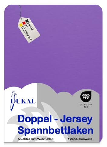 Dukal | Spannbettlaken oval für Kinderwagen Stubenwagen Wiegen Beistellbett | 30x70 – 32x75 cm | aus hochwertigem DOPPEL-Jersey | 100% Baumwolle | Farbe: Lavendel