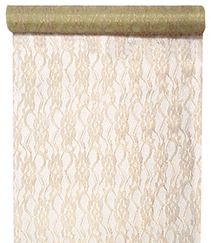 Tischläufer Spitze Lurex 28 cm x 5 m gold Tischdecken Tischdekoration Tischband