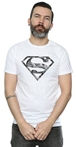 DC Comics Men's Superman Marble Logo T-Shirt X-Large White