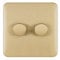 Schneider Electric Lisse Screwless Deco - Double Universal 2 Way Dimmer Light Switch, 250W/VA, GGBL6022CSBS, Satin Brass