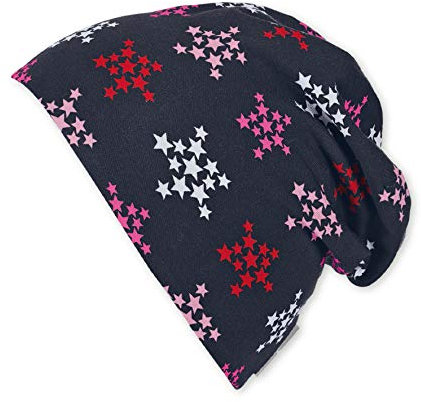Sterntaler Baby - Mädchen Bonnet Réversible Avec Motif Étoiles Et Rayures, Âge : 12-18 Mois, Taille 49 cm, Magenta Strickmütze, Pink (Magenta 745), One Size (Herstellergröße: 49)