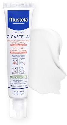 Mustela Cicastela Moisture Recovery Cream - Multipurpose Baby Ointment for Skin Discomfort - with Natural Avocado & Hyaluronic Acid - Fragrance-Free - 1.35 fl. Oz
