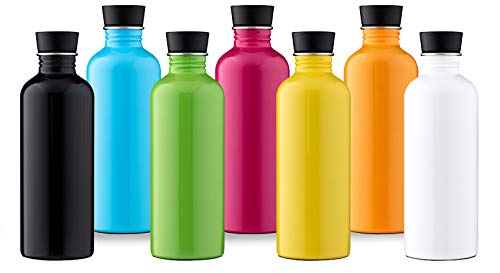 Mama Wata Single Wall Borraccia Acciaio Inox, Senza bpa, Parete Singola, leggerissima, 500 ml, Chiusura ermetica, Riutilizzabile, Eco-Friendly, la Borraccia Divertente - Azure