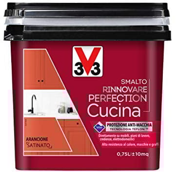 V33 Smalto Rinnovare Perfection Cucina Arancione Satinato 0,75 L