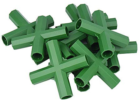 10 Stück Gewächshausrahmen Steckverbinder Pflanzpfähle Zaunrohrverbinder Gewächshaus Gebäude Rasenstützen (16mm, Flat 4 Wege)