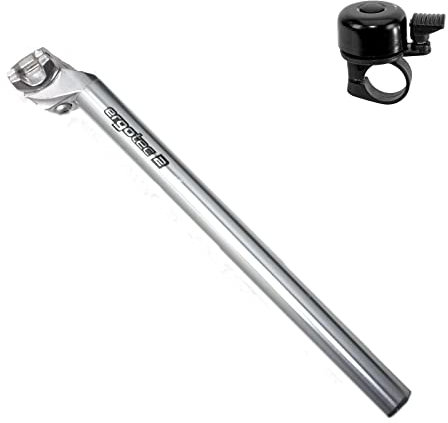 Ergotec Alu Fahrrad Sattelstütze Patentkopf 350 mm Ø 25,4 mm Silber inkl. Fahrradklingel