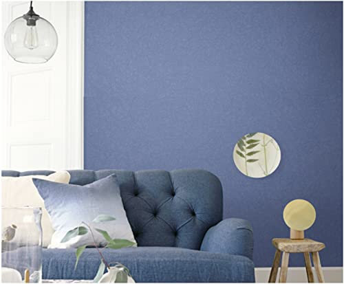 Royal Blue Non-Woven Wallpaper 0.53m x 9.5m 3D Modern Minimalist Plain Wallpaper Silk Wallpaper Roll for Living Room Bedroom Tv Background