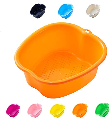 Foot Bath spa Home Thick - Sturdy Foot Soaking Bath Basin (Orange) | Foot Soaking Bath Basin for Pedicure Detox Massage Perfect to Soak Your Feet Toe Nails Ankles