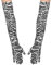 RUIXIA Damen Ellenbogen Lang Handschuhe mit Leopard Zebra Print Vintage Abendhandschuhe Samthandschuhe Druck Lang Volle Finger Handschuhe zur Party Abendkostümkleid 55 * 11cm