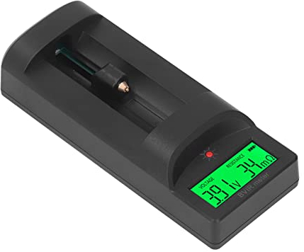 Asixxsix Batterietester, Genauer Tragbarer Batterie-Innenwiderstands-Spannungsprüfer mit LCD-Display Batteriespannungs-Widerstandsprüfer Geeignet für Lithiumbatterien AA- oder