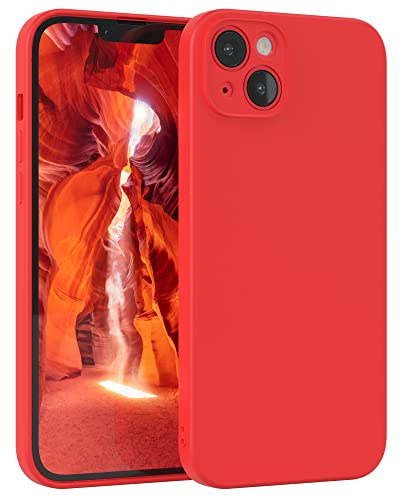 EAZY CASE - Silikonhülle für iPhone 14 Plus Hülle Silikon Case Rot weich stoßfeste Handyhülle Schutzhülle mit Kameraschutz Dünn Premium Schutz Cover TPU Phone Bumper in Mattrot
