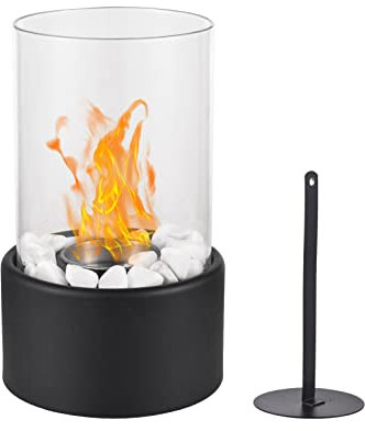 Irishom Bioethanol-Kamin Tisch-Feuerstelle Bio-Kamin-Schalentopf für drinnen und draußen, Hausgarten, Balkon, Dekoration, Geburtstagsgeschenke, Lange Brenndauer und rauchfrei