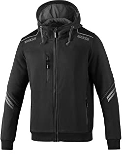 sparco Kapuzenpullover Marke Modell Sweatshirt mit Reißverschluss und Kapuze TW Größe XXL Schwarz/Grau