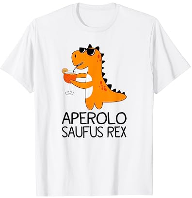 APEROLO SAUFUS REX APEROLLIN' Sommer T-Shirt, Halbarm, Cartoon, Weiß, Klein
