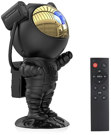 Astronaut Star Projector Galaxy Light with Timer and Remote Control, 360° Adjustable Starry Night Light Projector for Baby/Kids/Adults/Bedroom/Party/Home Decor/Game Room (Black)