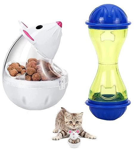 DUOHERESHUI Balle De Nourriture pour Chien et Chat, 2 Pièces Boule Interactive, Mangeoire Transparente, Améliore IQ, Réduit l'Ennui