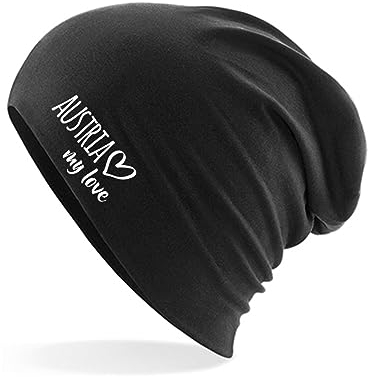 huuraa Beanie Austria My Love Geschenk Black Austria Präsent