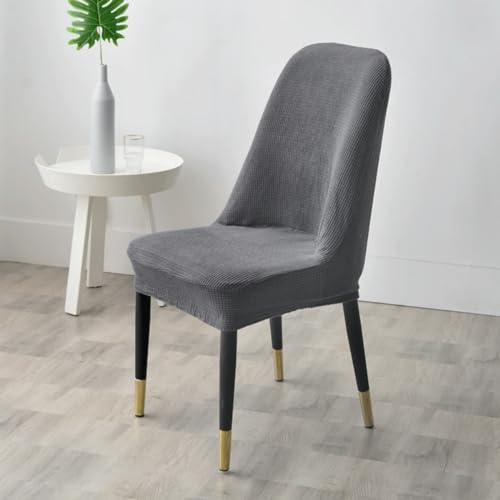 Odot Coprisedie con Schienale Curvo, Coprisedia Elasticizzati 2/4/6/8 Pezzi, Vello Shaker Copri Sedia da Cucina, Lavabili Copri Sedia per Hotel, Ristorante (2 piezas,Grigio Scuro)