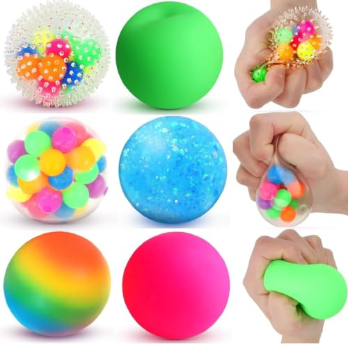 LESONG
6
Stück
Anti
Stress
Bälle,
Fidget
Spielzeug
für
Kinder
Erwachsene | Sensory Squishy Balls Stressballs Anti Stress Spielzeug für ADHD Autismus Geburtstag Klassenzimmer Geschenke