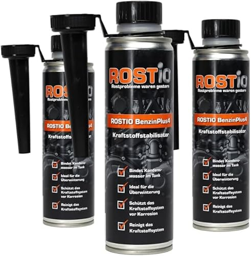 Rostio BenzinPlus4 – Petrol Additive | Fuel Stabiliser & Engine System Cleaner | Fuel Engine Cleaner | Cleaning Injectors & Valves, Size: 3 Bottles