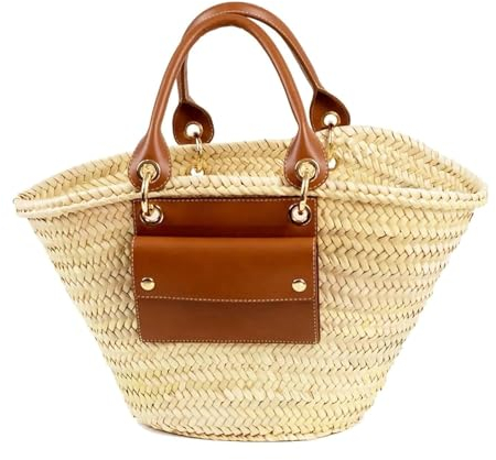 Cabas panier, Élégance et Praticité Réunies pour Vos Promenades Chic! sac de paille, sac de plage, panier de courses, Cabas en osier écologique