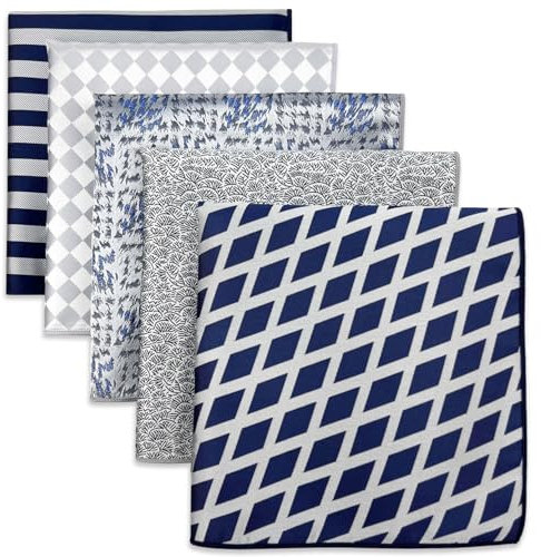 S&W SHLAX&WING 5 Pieces Assorted Herren Einstecktücher Handkerchiefs Set 77