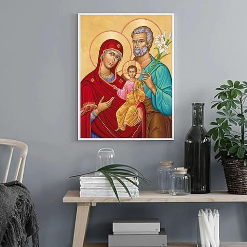Heilige Jungfrau Maria Familie Poster Genesis Von Jesus Leinwand Malerei Drucken Orthodoxe Christian Bild Für Zimmer Wand Kunst Dekor 50x70cm ohne Rahmen