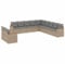 QJBSAVVA Esstisch Balkon Möbel Set Terassenmöbel Außen Lounge Tisch Outdoor - 11-TLG. Garten-Sofagarnitur mit Kissen Beige Poly Rattan für Garten Party Balkon Terrasse
