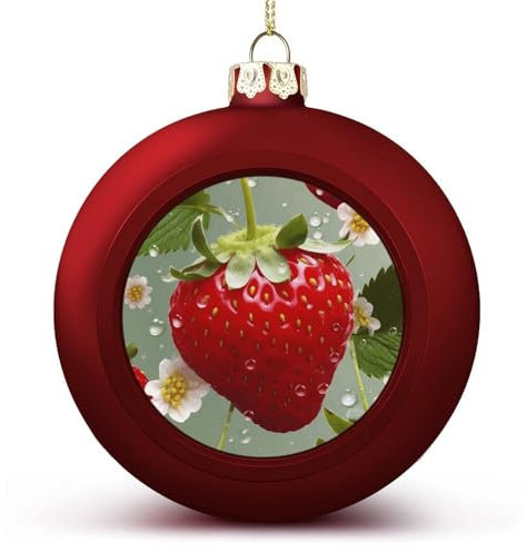 Weihnachtskugel-Ornamente, schöne Erdbeer-bedruckte Weihnachtskugeln, hängende Weihnachtskugeln, Halloween-Deko-Kugeln