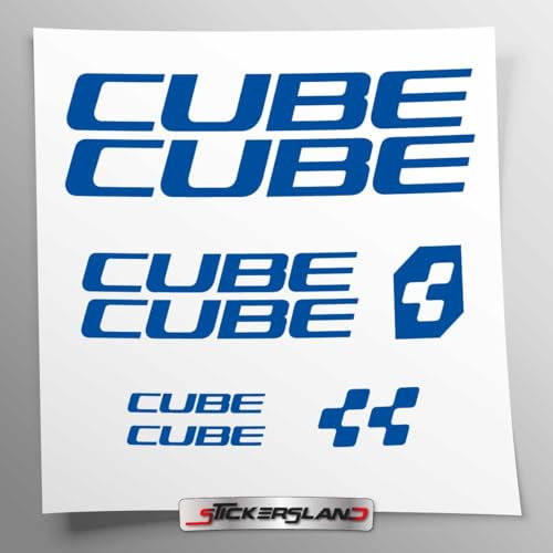 Stickersland® Aufkleber-Set kompatibel mit Rahmen MTB Mountainbike und Helm | Decals Aufkleber für Fahrrad Schriftzug Logos | Stickersland® – CB (Blau glänzend)