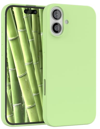 EAZY CASE Premium Silikon Handyhülle kompatibel mit iPhone 16 Plus Slimcover mit Kameraschutz und Innenfutter, Silikonhülle, Schutzhülle, Bumper, Handy Case, Hülle, Softcase, Hellgrün