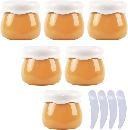 SDGBCXD, Lot de 6 pots vides en plastique rose de 10 ml for cosmétiques, récipient de stockage for baume à lèvres, lotion, bouteille de voyage for crème for le visage + 4 spatules ，Pots cosmétiques(Ge