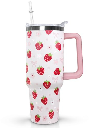 Ceovfoi Erdbeer-Becher mit Henkel