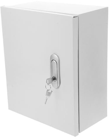 GARVALON Outdoor Edelstahl Verteilerkasten Wetterfeste Kabelbox Für Elektrische Anwendungen Spritzwassergeschützt Mit Langem Schloss Für Sichere Stromverteilung Im Außenbereich