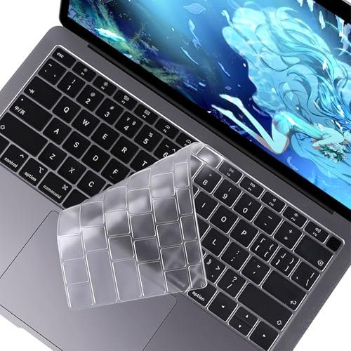 Ultra Thin TPU Keyboard Cover Skin for MacBook Pro 14/16, Soft Transparent Keyboard Skin for MacBook Pro EU/UK Layout, Dustproof & Waterproof Protection, Washable & Reusable